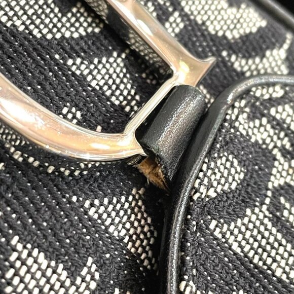 CHRISTIAN DIOR Trotter Saddle bag Crossbody Shoulder Bag Canvas Gray x Black - Picture 5 of 13